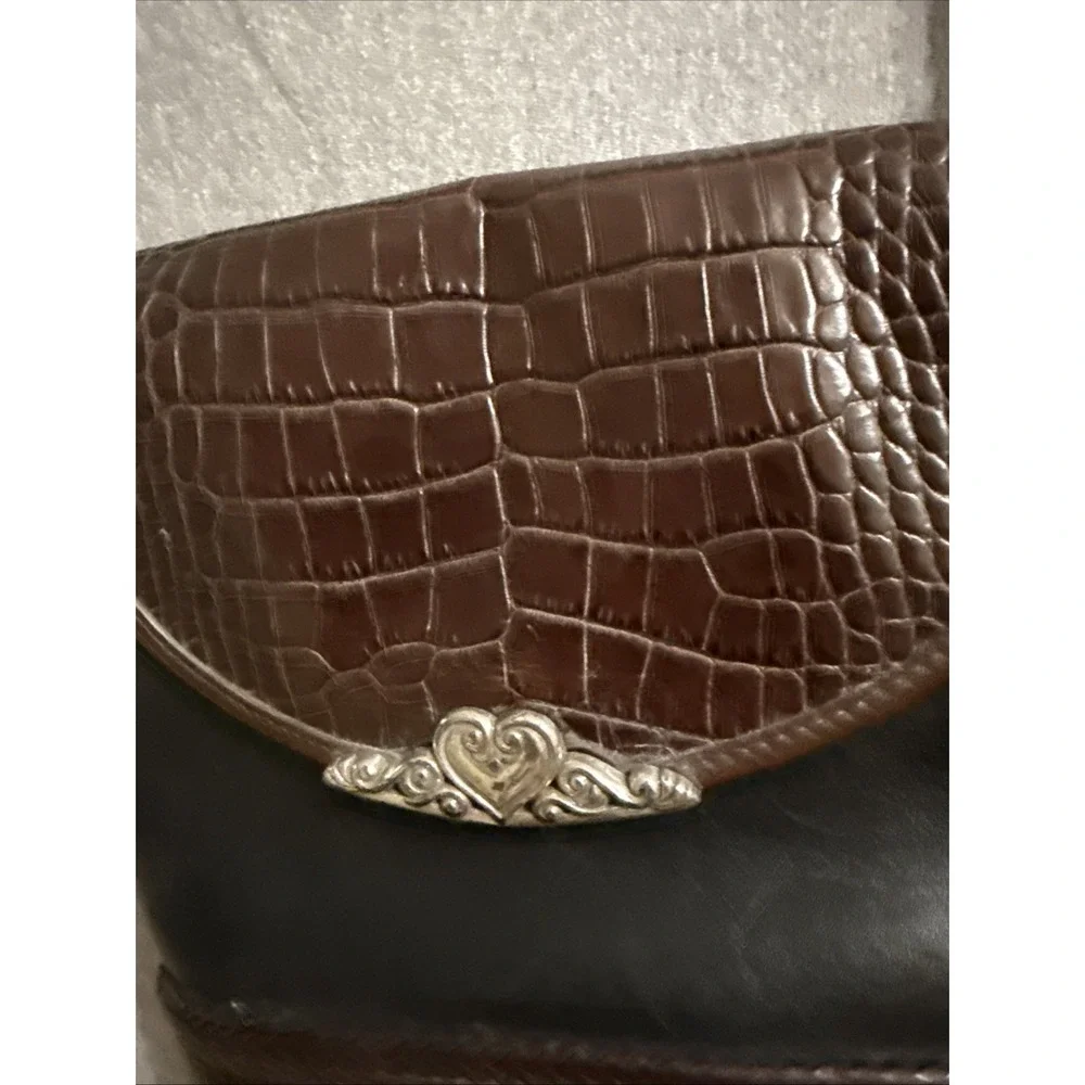 Vintage Brighton Brown/Black Shoulder Bag with Braided Strap
